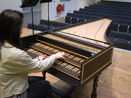 Anne Ku on harpsichord at Utrecht Conservatory, Sept 08