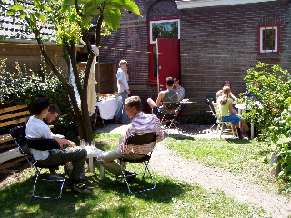 Outdoor lunch at monument house in Utrecht