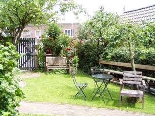 Back garden of monument house in Utrecht